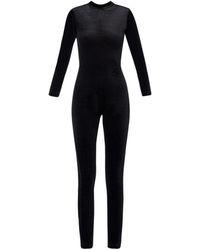 LIA ARAM - Velvet Jumpsuit With High Neckline - Lyst
