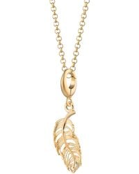 Lily Charmed - Plated Small Feather Charm Necklace - Lyst