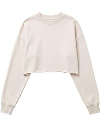 Other - Cropped Raw Edge Oversized Sweatshirt - Lyst