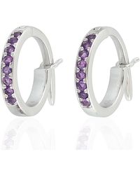 Artisan - Amethyst Huggies Earrings - Lyst