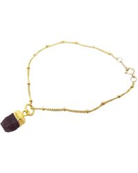 Harfi - Raw Garnet January Birthstone Plated Bracelet - Lyst