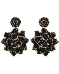 Lavish by Tricia Milaneze - Black & Gold Blossom Handmade Crochet Earrings - Lyst