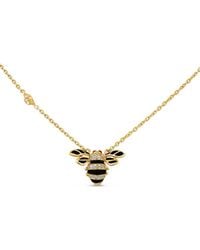 SALLY SKOUFIS - Queen Bee Necklace With Made Cz Diamond Stimulant & Enamel 18K Vermeil - Lyst