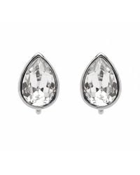 Emma Holland Jewellery - Platinum Pear Crystal Clip Earrings - Lyst