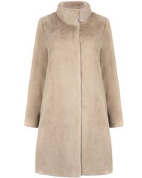 ISSY LONDON - Neutrals Bette Lighterweight Faux Fur Coat Camel - Lyst