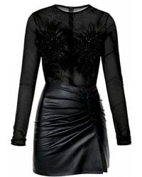 AGGI by HALEWSKI - Tomira Mini Vegan Leather Party Dress - Lyst