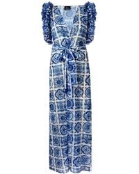 Nur Karaata - Joali Bleu Blanc Pareo Dress - Lyst