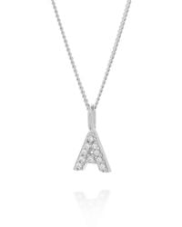 Nellou Jewellery - Initial Sparkle Necklace Sterling - Lyst