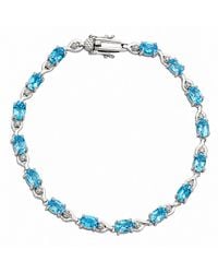 Belinda Jewelz - Elora Swiss Topaz Vintage Tennis Bracelet - Lyst