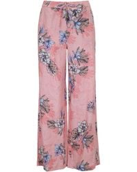 lords of harlech - Lillian Exotic Floral Coral Wide-Leg Pant - Lyst