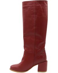 Stivali New York - Cléo Knee High Boots In Wine Leather - Lyst