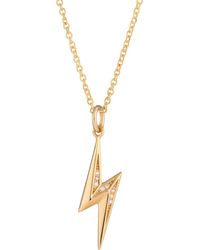Scream Pretty - Sparkling Lightning Bolt Necklace With Slider Clasp - Lyst