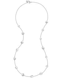 Dower & Hall - White Baroque Pearl Chain Long Necklace In Sterling Silver - Lyst