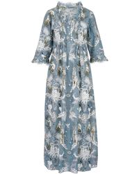 At Last - Cotton Annabel Maxi Dress In Tropical - Lyst