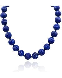 Michael Nash Jewelry - Vicenza Sapphire Resin Carved Seventeen And Half Inches Melon Bead Necklace - Lyst