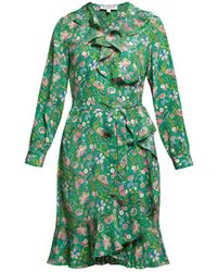 Rumour London - Abby Ruffled Silk Wrap Dress - Lyst