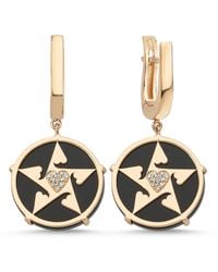 Ecce | Artisan Diamonds - 14K Solid Happy Star Heart Diamond Earring - Lyst