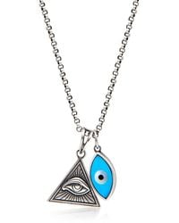 Nialaya - Necklace With Evil Eye & Eye Of Ra Pendant - Lyst