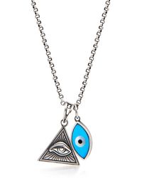 Nialaya - Necklace With Turquoise Evil Eye & Eye Of Ra Pendant - Lyst