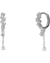 Spero London - Dripping Sterling Huggie Drop Earring - Lyst