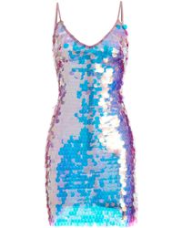 LIRIKA MATOSHI Life Of The Party Sequin Dress - Blue