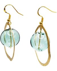 Laura Daili - Emerald Orbit Glass Earrings - Lyst