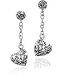 Unaloe - Sterling Dangling Heart Earrings – Romantic Filigree Design – Jewellery For - Lyst