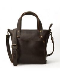 Hides Leather Co. - Handmade Mini Tote Dark Crossbody Bag - Lyst