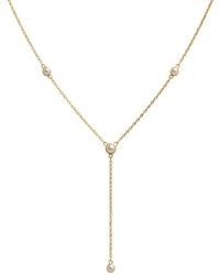 Lily Flo Jewellery - Aurora Pearl Lariat Necklace On Solid - Lyst