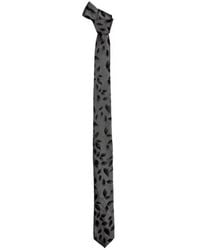 DAVID WEJ - Leaf Jaquard Tie – Charcoal - Lyst