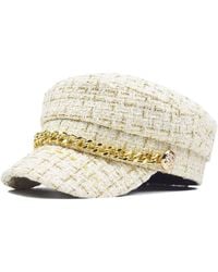 Chanel Joan Elkayam - Neutrals Tweed Baker Boy Hat - Lyst