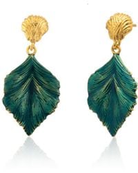 Milou Jewelry - Linden Leaf Drop Earrings - Lyst