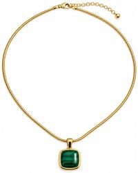 Saéa - Dainty Malachite Pendant Necklace On-Filled Snake Chain - Lyst