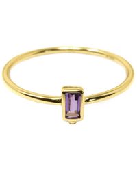 NASI SILVER - Level Baguette Ring- Amethyst - Lyst