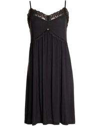 Pretty You London - Bamboo Lace Chemise In Raven - Lyst