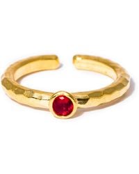 Kybele Studio - Ruby Hammered Gemstone Ring - Lyst