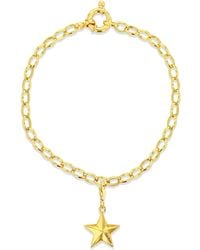 True Rocks - Mini Star Charm Belcher Bracelet 18Kt Plated - Lyst