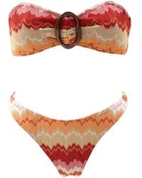 Aulala Paris - Sunset Waves Bandeau Broderie Bikini - Lyst