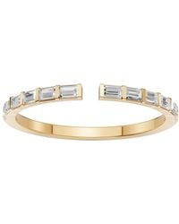 Aya Fine Jewelry - Baguette Cut Lab Diamond Stackable Open Wedding Band Ring - Lyst