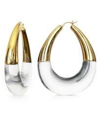 Gold & Honey - Xl Clear And Chunky Bucket Hoop Earrings - Lyst