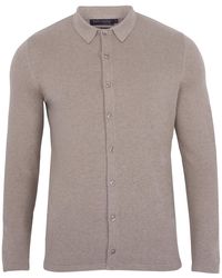 Paul James Knitwear - Neutrals S Cotton Arthur Knitted Shirt - Lyst