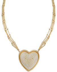 Adriana Pappas Designs - Chained Pave Heart Necklace - Lyst