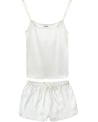 Silk Works - Ivory Mulberry Silk Cami & Shorts Pyjama Set - Lyst