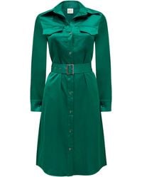 Why Mary - Jackie Satin Trench Coat Dress - Lyst