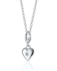 Lily Charmed - Sterling Star Heart Charm Necklace - Lyst