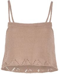 Gunda Hafner Ltd - Neutrals Cotton Knit Cami Top - Lyst