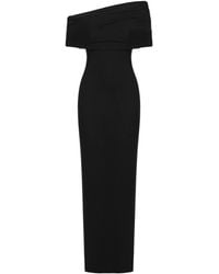 Nocturne - Asymmetric Off-Shoulder Draped Maxi Dress - Lyst