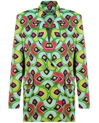Nocturne - Double-breasted Print Jacket - Lyst