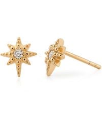 Nellou Jewellery - Celestial Star Stud Earrings - Lyst