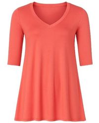 Conquista - V Neck Top With Crepe Detail - Lyst
